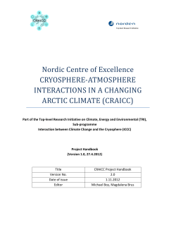 Nordic Centre of Excellence CRYOSPHERE