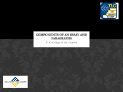 Components of an Essay and Paragraphs