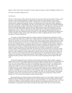 Eugene V Debs: Trade Unionist and Socialist&rdquo; in Labor Leaders in