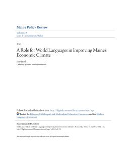 A Role for World Languages in Improving Maine`s Economic Climate