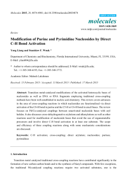 Modification of Purine and Pyrimidine Nucleosides by Direct C