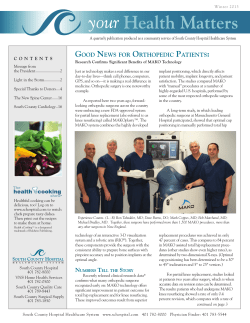 good news for orthopedic patients