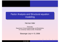 Factor Analysis and Structural equation modelling