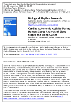 Analysis of Sleep A - VU-AMS