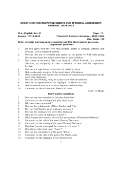 QUESTIONS FOR RESPONSE SHEETS FOR INTERNAL