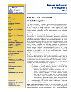 State Employee Issues - Kansas Legislative Research Department