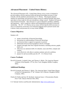 Advanced Placement &ndash; United States History