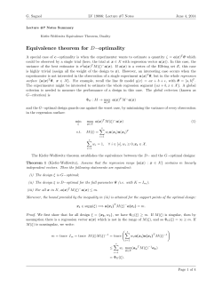 Equivalence theorem for D&minus;optimality