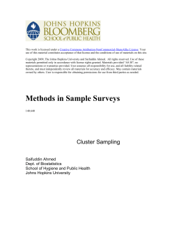 Lecture 5: Cluster Sampling