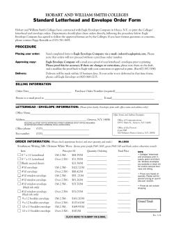 Standard letterhead and envelope order form