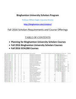 Fall 2016 Scholars Requirements and Course Offerings