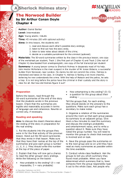 The Norwood Builder A Sherlock Holmes story