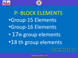 P- BLOCK ELEMENTS &bull;Group-15 Elements &bull;Group