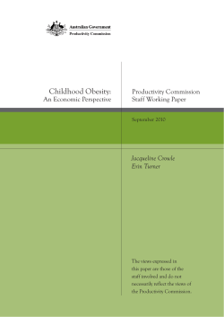 Childhood Obesity: An Economic Perspective