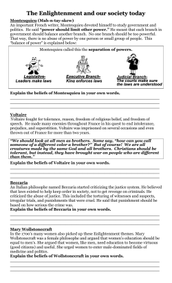 The Enlightenment and our society today