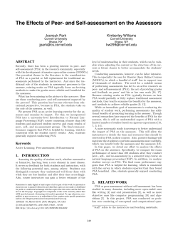 The Effects of Peer- and Self