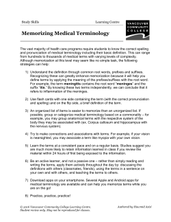 Memorizing Med Terminology - VCC Library