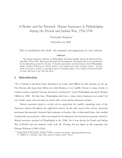 A Broker and his Network: Marine Insurance in