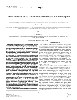 Orbital Properties of the Arecibo Micrometeoroids at Earth Interception