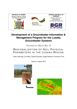 Regionalization of Soil Physical Parameters in the Lusaka