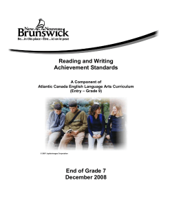 Reading and Writing Achievement Standards