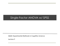 Single-Factor ANOVA w/ SPSS