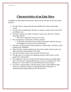 Characteristics of an Epic Hero