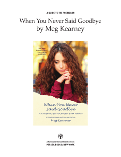 Poetics Guide to When You Never Said Goodbye