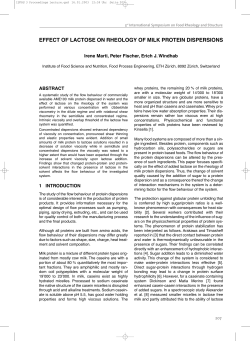 effect of lactose on rheology of milk protein dispersions