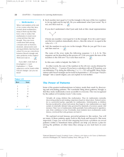 Foundations for Learning Mathematics