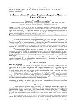 Evaluation of Some Prominent Biochemical Agents in Menstrual