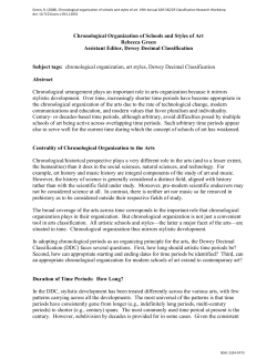 Chronological Organization of Schools and Styles of Art
