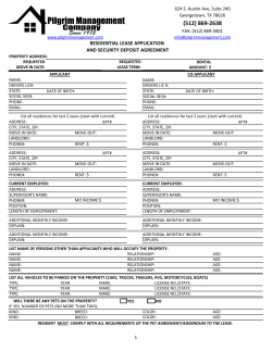 and security deposit agreement residential lease application