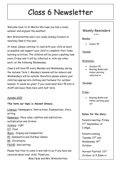 Class 6 Newsletter