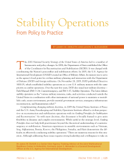 Stability Operations - Center for Complex Operations