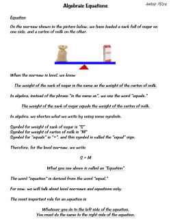 Algebraic Equations