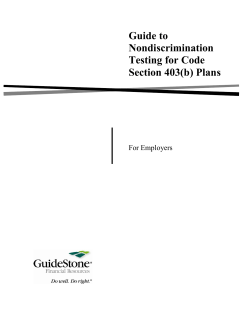 Guide to Nondiscrimination Testing for Code Section 403(b) Plans