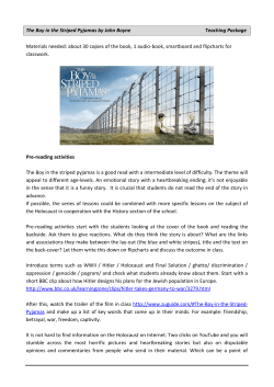 The Boy in the Striped Pyjamas by John Boyne Teaching Package