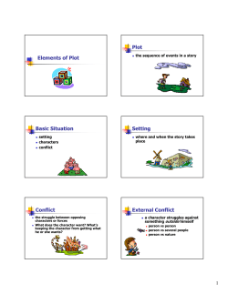 Elements of Plot Plot Basic Situation Setting Conflict External Conflict