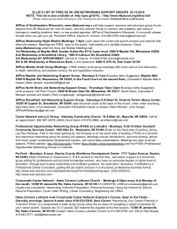 ELLIE`S LIST OF FREE SE WI JOB NETWORKING SUPPORT