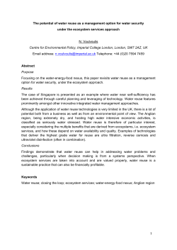 The potential of water reuse as a management option under the