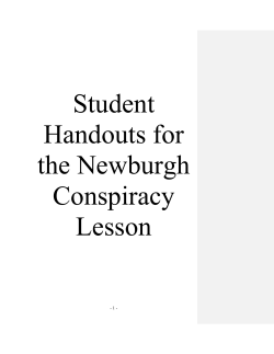 Student Handouts for Newburgh Conspiracy Lesson