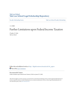 Further Limitations upon Federal Income Taxation
