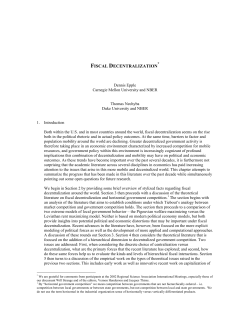fiscal decentralization - Economics Department
