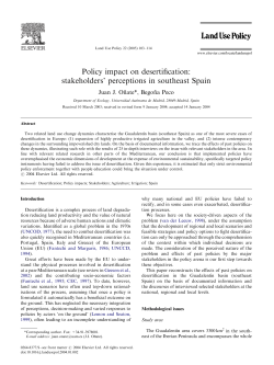 Policy impact on desertification: stakeholders` perceptions in