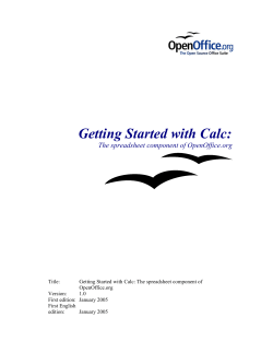 Getting Started with Calc