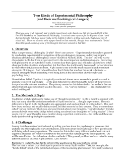 Two Kinds of Experimental Philosophy (and their methodological