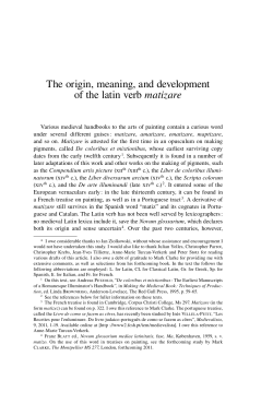 The origin, meaning, and development of the latin verb matizare