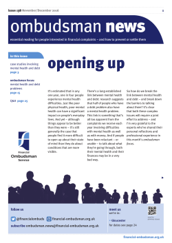 Ombudsman news &ndash; issue 138 - Financial Ombudsman Service