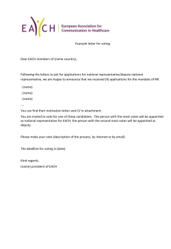 Example letter for voting Dear EACH members of (name country